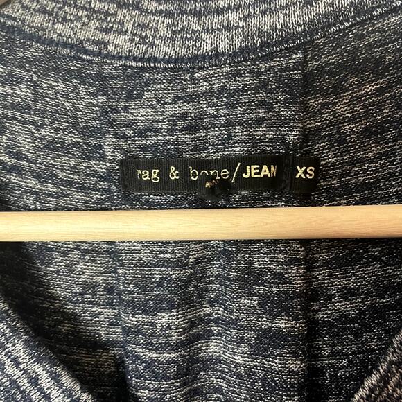 Rag & Bone Gray & Blue Space Dye Oversized Tee w/ Large Pocket Women's XS - Picture 7 of 11